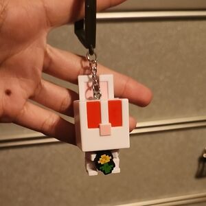 Minecraft Bunny Keychain